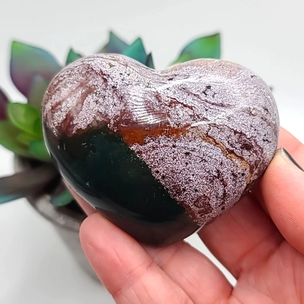 CLEARANCE Ocean Jasper Crystal Heart B